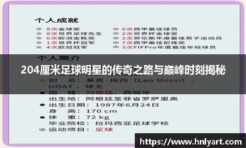 204厘米足球明星的传奇之路与巅峰时刻揭秘